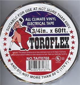 Lot 60 rolls pvc electrical vinyl adhesive tape 3/4X60