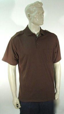 New public safety/security knit polo shirt (brown)