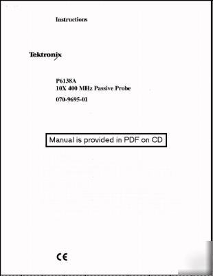 Tek P6138A probe instruction manual 070-9695-01