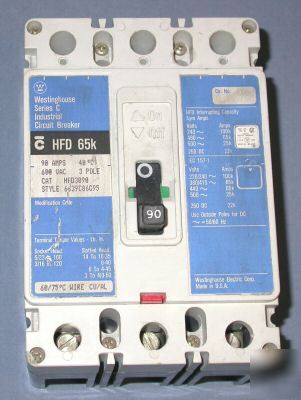 Westinghouse HFD3090 series c circuit breaker 90 amp