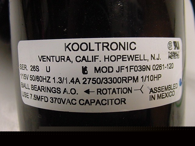 Kooltronic KBB47 blower 200 cfm capacity 115 vac 