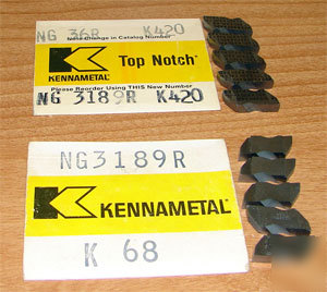 10 pc kennametal top notch grooving inserts