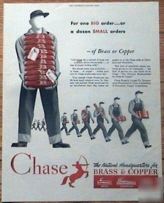 1947 chase brass & copper company rolls wire ad