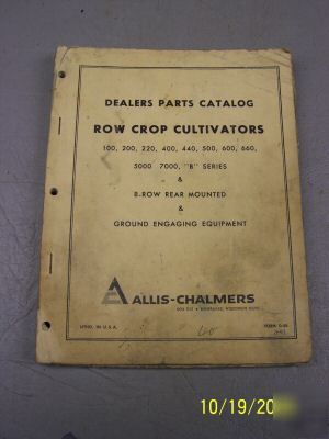 Allis-chalmers row crop cultivators dealer parts manual