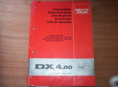 Deutz-fahr dx 4.50 tractor spare parts manual