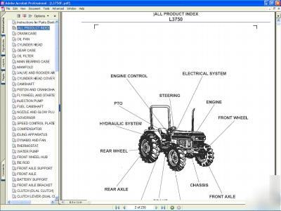 Kubota L3750F 2X4 tractor parts manual