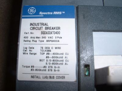 New ge spectra rms SGDA22AT0400 SRPG400A breaker 400A