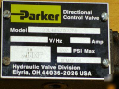 New parker D3L directional hydraulic control valve 