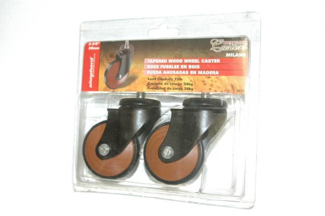 New shepherd tapered wood wheel caster set of 2 - 