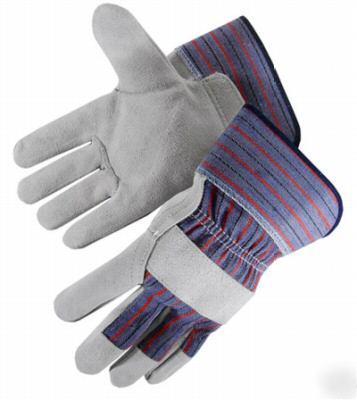 Split cowhide premium leather work gloves 72 pr sz med
