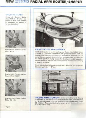Westflex wr-401 radial arm router shaper -no router