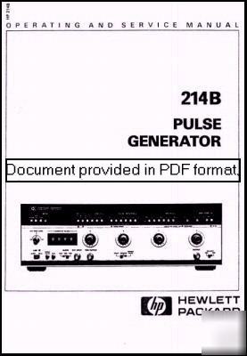 Agilent hp 214B operation and service manual HP214B