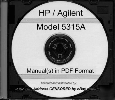Agilent hp 5315A 5315B partial svc & op manual HP5315A