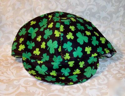 Irish shamrock welder welding biker hat, your size