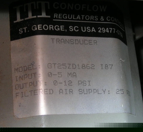 Itt conoflow transducer 0-5MA, 0-12PSI GT25ZD1862