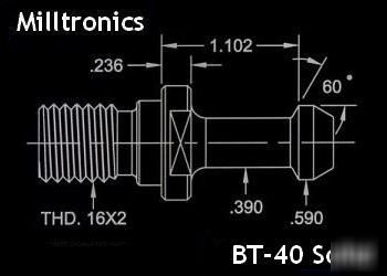 Milltronics cnc bt-40 solid retention knobs