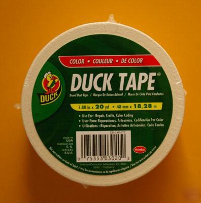 New white colored duck tape 20 yd duct
