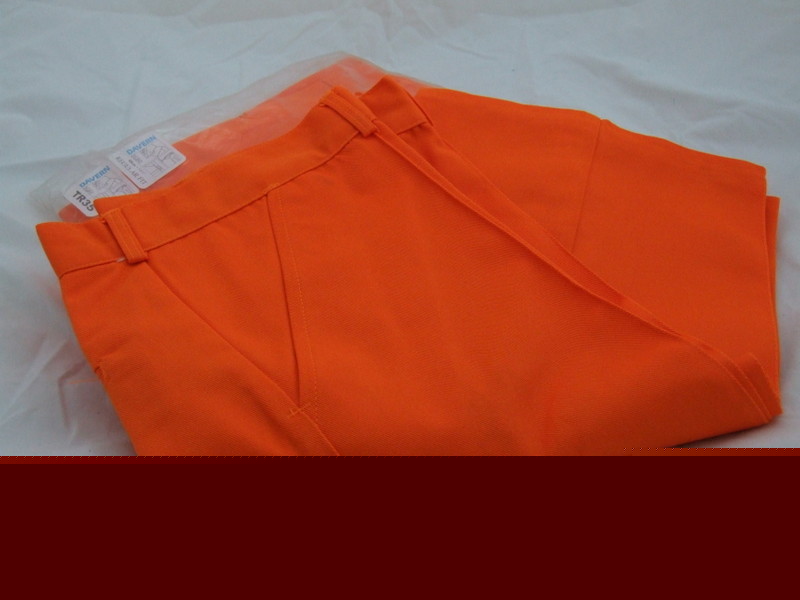 Orange hi-vis work trousers - ppe - sz 39 1/2