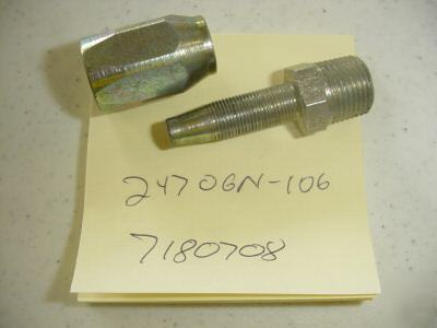 Qty 1 ** weatherhead # 24706N-106 fitting for # 6 hose