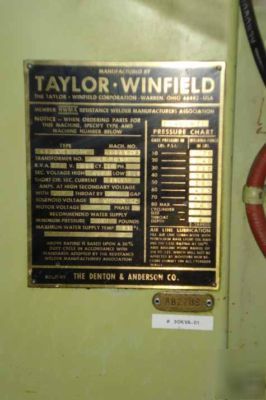 Taylor winfield spot welder 30 kva