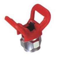 Airless paint sprayer reversible tip guard spray gun