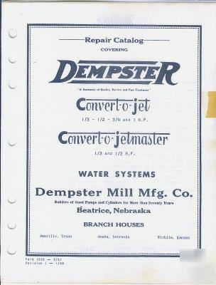 Dempster repair catalog, convert-o-jet,jetmaster pump 