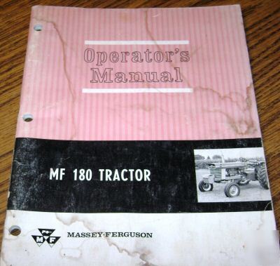 Massey ferguson 180 tractor operators manual mf