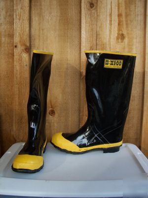 Prospecting steel toe rubber boots size 12 gold mining 