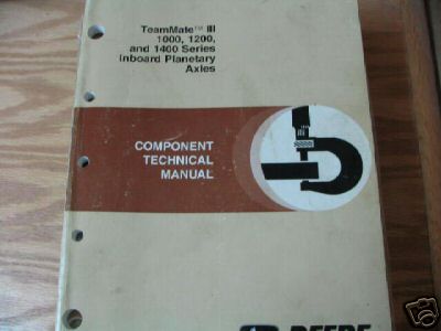 John deere 1100 1200 1400 series axles technical manual