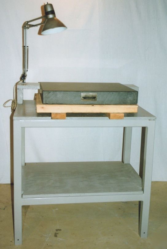 Granite surface plate 24 x 18 x 3 w/bench & light