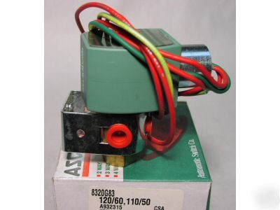New asco red hat 8320G83 solenoid valve 3W-1/8 