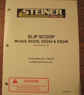 Steiner tractor slip scoop operator's manual 
