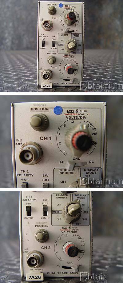 Tektronix 7A26 plug-in dual trace amplifier 