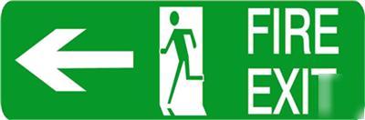 300 x 100 fire exit arrow left -self adhesive vinyl