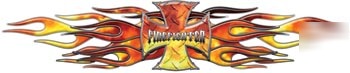 Flaming firefighter decal reflective 12