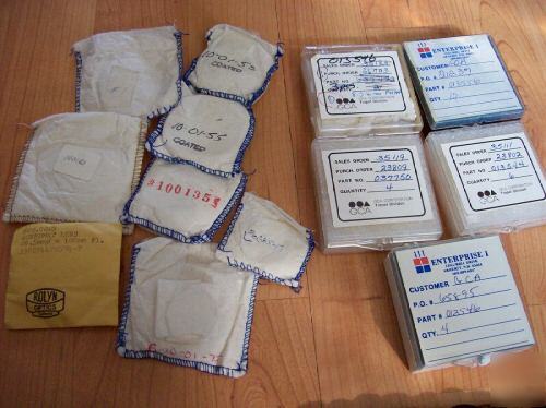 Lot of miscellaneous optics, filters, for laser (?) 