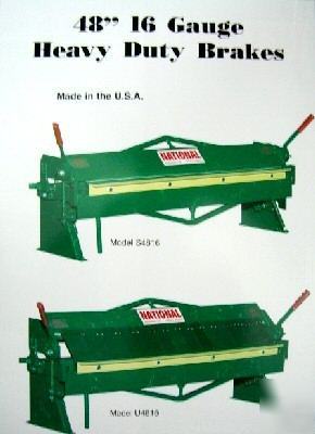 New 16 ga. x 4' national box & pan brake U4816 (20877)