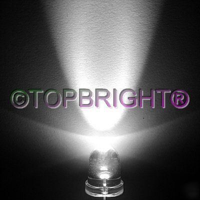 New 50 pcs 8MM wide angle 40Â° 70KMCD white led f/r 
