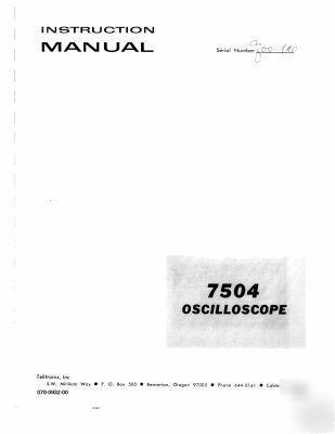 Tek tektronix 7504 service & operating manual
