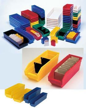 Wise red industrial shop storage bins 18X7X4
