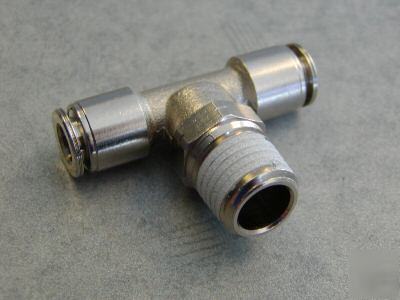 50- nickel plated brass branch tee 1/4