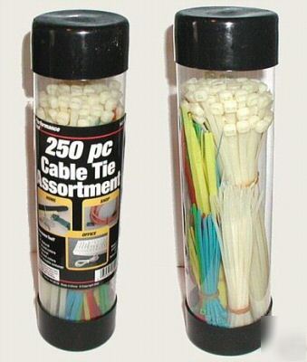 New nylon cable wire ties 250 pc assortment fasteners 