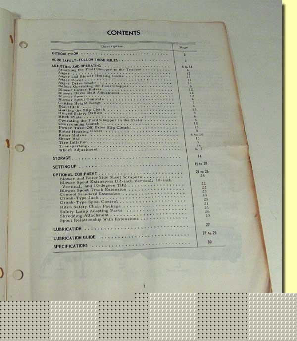 International harvester 7 and 8 flail choppers manual
