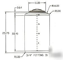20 gallon vertical water storage tank