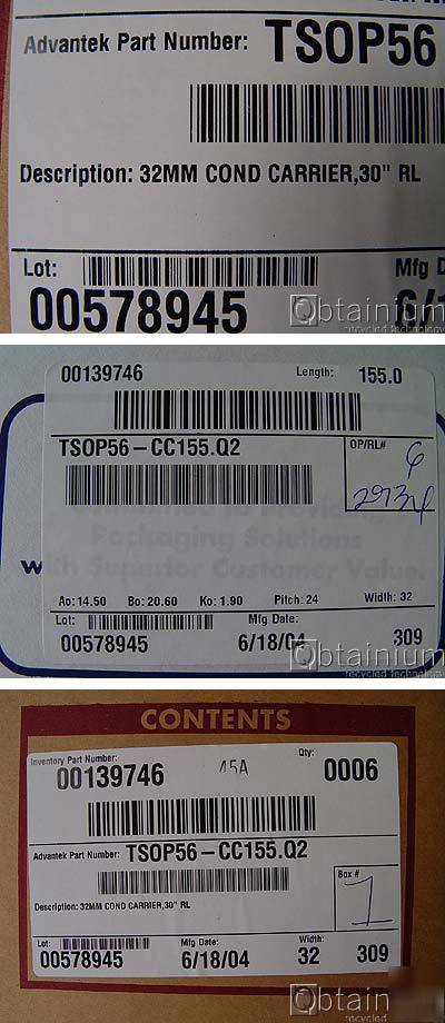 6 roll advantek tape carrier rolls TSOP56-cc-mu