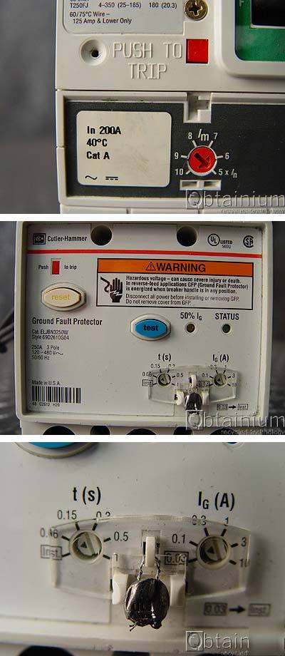 Cutler hammer eaton jge 250A breaker w/ground fault 