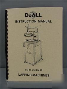 Doall cm-16 & cm-18 lapping machine inst. manual
