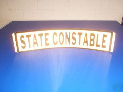 State constable gold reflective door magnet