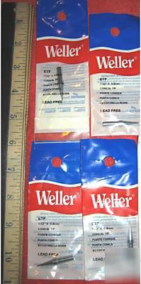 4 weller soldering iron tip etp 1/32 x.8MM conical tips