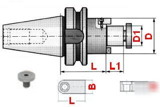 Bison bt-40 shell mill holder- arbor: .5 gl: 1.75